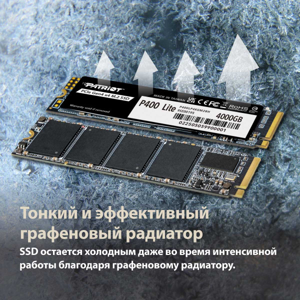 Фото - SSD-накопитель внутренний Patriot P410 2TB NVMe 2280 PCIe Gen4 x4 5000/4500 TLC (P410P2TBM28H)