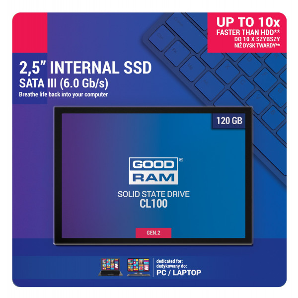 Фото - SSD-накопичувач внутрішній Goodram CL100 G2 120GB SATA III 2.5" (SSDPR-CL100-120-G2)