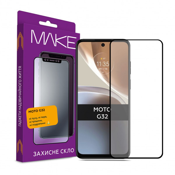 Фото - Захисне скло для смартфону MAKE Full Cover Full Glue Moto G32 (MGF-MG32) Фото - Захисне скло для смартфону MAKE Full Cover Full Glue Moto G32 (MGF-MG32)