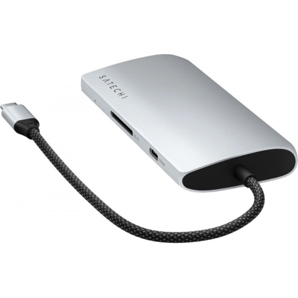 Фото - Хаб USB Satechi USB-C Multiport Adapter 8K with Ethernet V3 Silver (ST-P8KES)