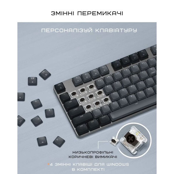 Фото - Клавиатура беспроводная Satechi SM3 Slim Mechanical Backlit Bluetooth Keyboard Dark (ST-KSM3DK-EN)