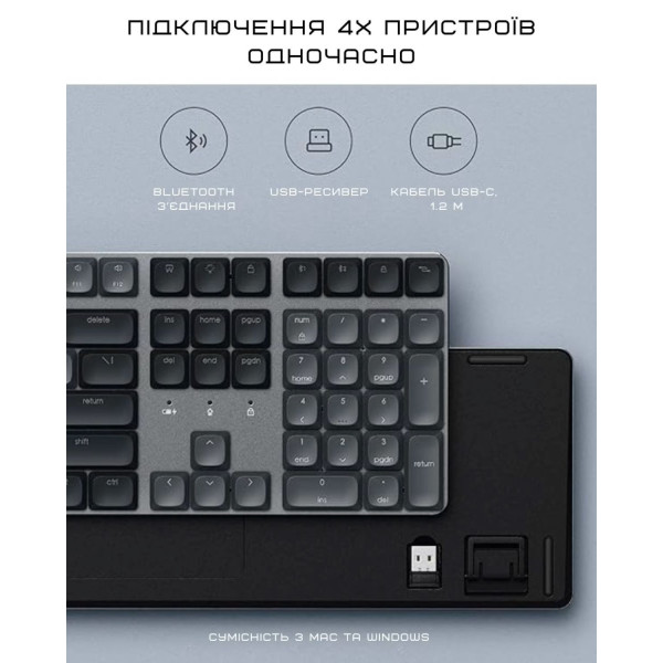 Фото - Клавиатура беспроводная Satechi SM3 Slim Mechanical Backlit Bluetooth Keyboard Dark (ST-KSM3DK-EN)