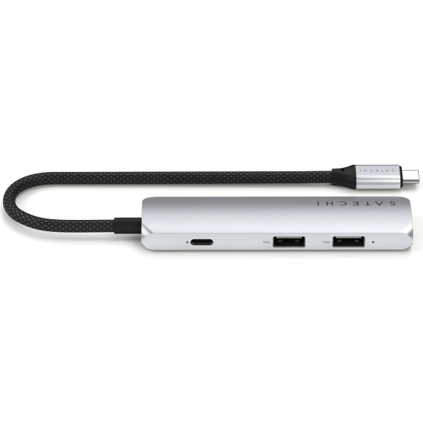 Фото - Хаб USB Satechi 4-in-1 USB-C Slim Multiport Adapter 4K Silver (ST-P4SS)