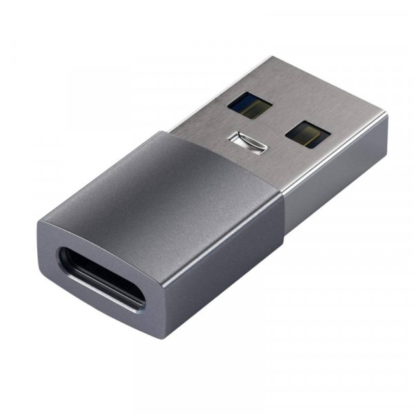 Фото - Перехідник Satechi Aluminum Type-A to Type-C Adapter Space Gray (ST-TAUCM)
