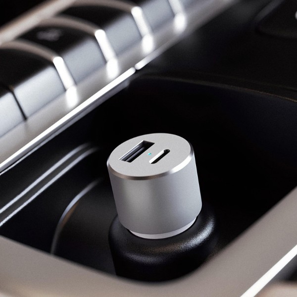 Фото - Автомобільний зарядний пристрій Satechi 72W Type-C PD Car Charger Silver (ST-TCPDCCS)