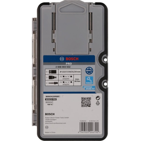 Фото - Набор торцевых головок Bosch Professional Standart 7 шт. 1/2" с адаптером (2.608.003.032)