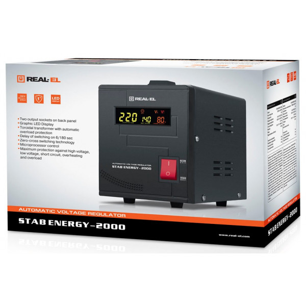 Фото - Стабілізатор напруги REAL-EL STAB ENERGY-2000