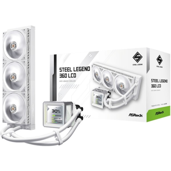 Фото - Водяная система охлаждения ASRock Steel Legend 360 LCD White
