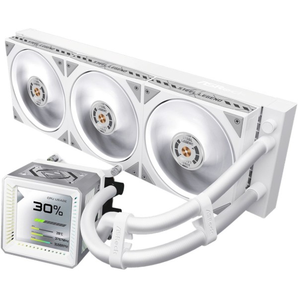 Фото - Водяная система охлаждения ASRock Steel Legend 360 LCD White