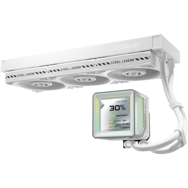 Фото - Водяная система охлаждения ASRock Steel Legend 360 LCD White