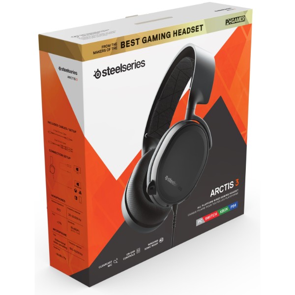 Фото - Гарнитура проводная игровая SteelSeries Arctis 3 Black 2019 Edition (61503)