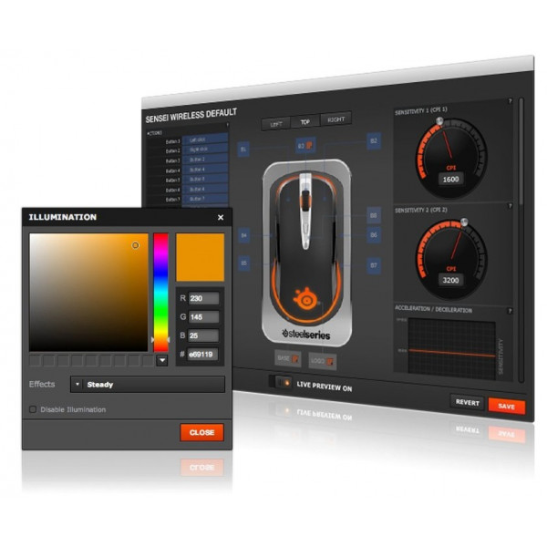 Фото - Мышь компьютерная SteelSeries Sensei Wireless Laser (62250)