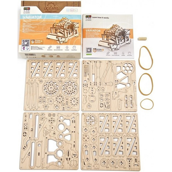 Фото - 3D пазлы Ugears Механическая STEM-модель «Вариатор» (70147)