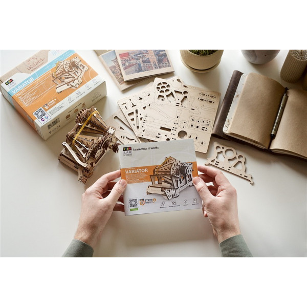 Фото - 3D пазлы Ugears Механическая STEM-модель «Вариатор» (70147)