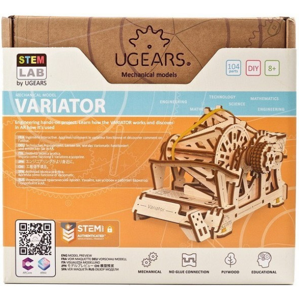 Фото - 3D пазлы Ugears Механическая STEM-модель «Вариатор» (70147)