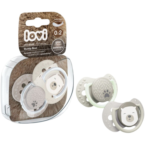 Фото - Динамічна пустушка Lovi 0-2 м-ців 2 шт. Buddy bear (22/862)