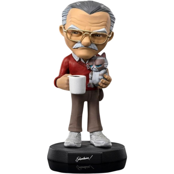 Фото - Колекційна фігурка Iron Studios MARVEL Stan Lee with Grumpy Cat - Pow! MiniCo 14 см (STNLEE71422-MC)