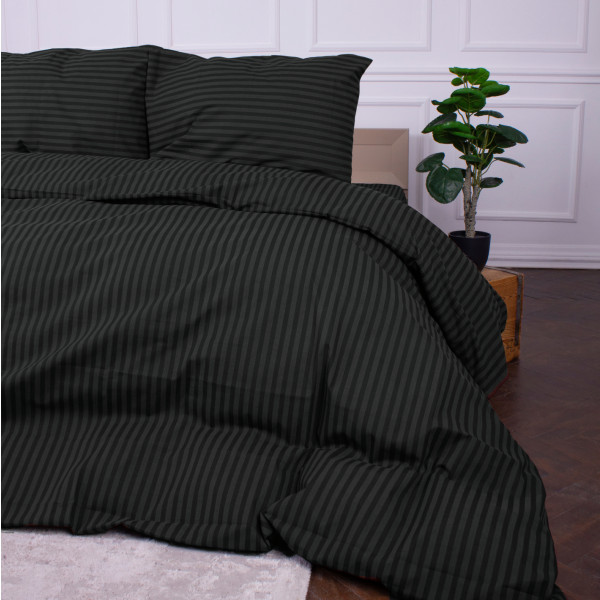 Фото - Комплект постільної білизни MirSon Ranforce Elite 17-0611 Stripe Black 143х210 (2200008199616)