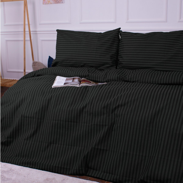 Фото - Комплект постільної білизни MirSon Ranforce Elite 17-0611 Stripe Black 143х210 (2200008199616)