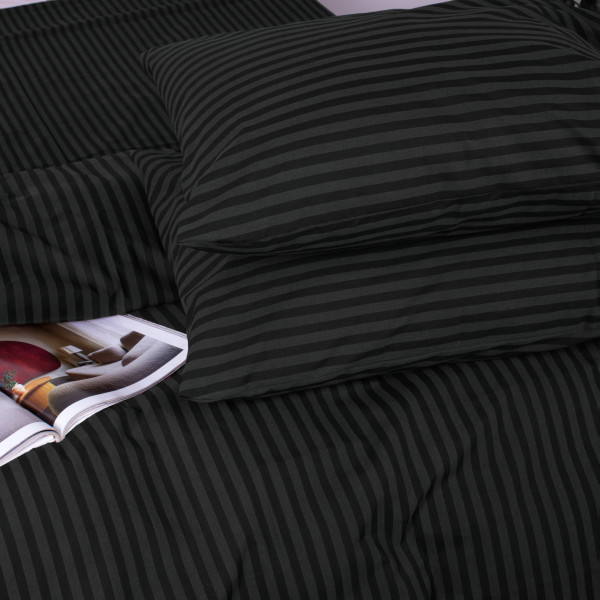 Фото - Комплект постільної білизни MirSon Ranforce Elite 17-0611 Stripe Black 143х210 (2200008199616)