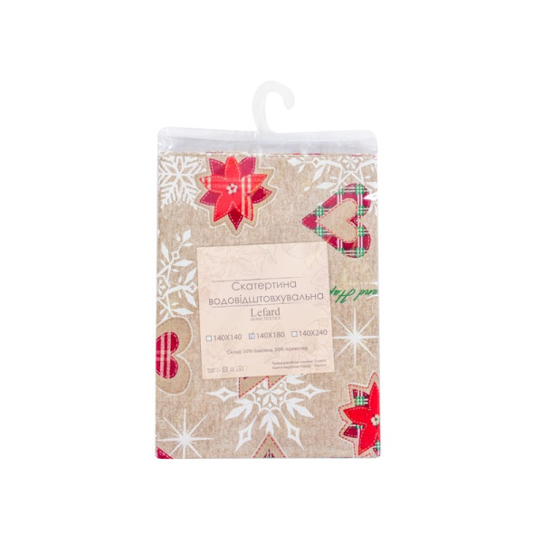 Фото - Скатертина квадратна Lefard водовідштовхувальна Turron burdeos 140х140 см (715-355)
