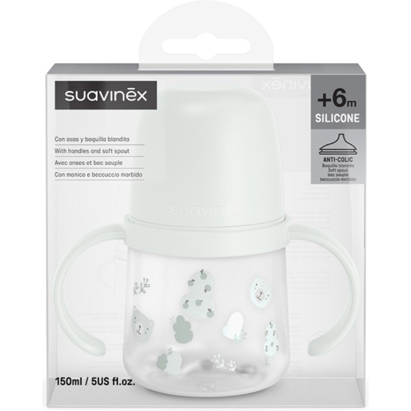 Фото - Поїльник-непроливайка дитячий Suavinex 150 мл +6 міс Wild & Free м'ятна з малюнком (309545)