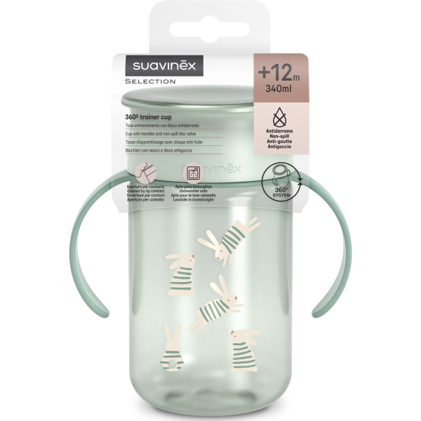 Фото - Поїльник-непроливайка дитячий Suavinex 340 мл +12 міс. Wonderland м'ятна (403222)