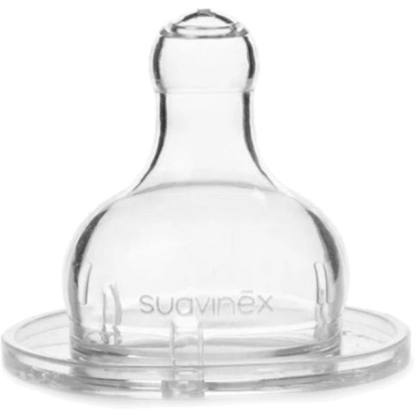 Фото - Малый поток соска детская силиконовая Suavinex круглой формы для густой пищи, +4 месяца (300841)