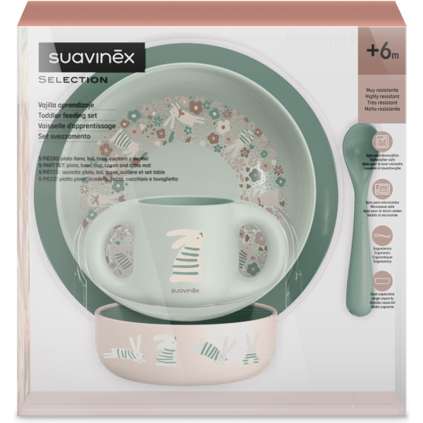 Фото - Набор детский Suavinex +6 мес. Wonderland светло-зеленый (309497)