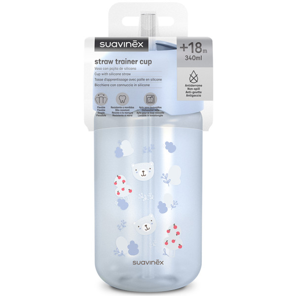 Фото - Поильник-непроливайка детский Suavinex 340 мл +18 мес. Wild&Free синяя (403378)