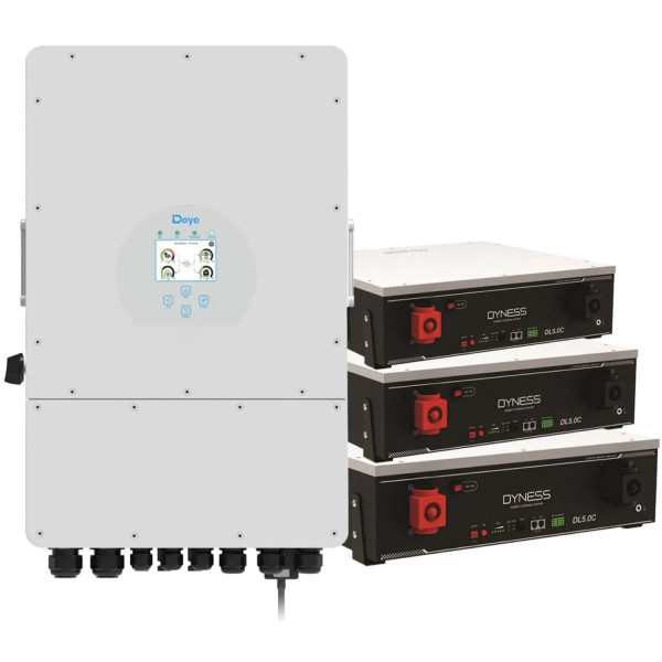 Фото - Система зберігання енергії Deye SUN-10K-SG02LP1-EU-AM3-3DY15.36K-LFP-W