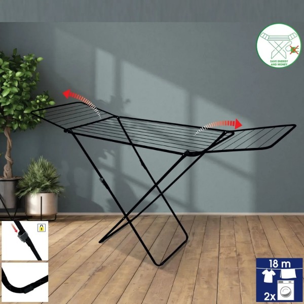 Фото - Сушарка для білизни Casa Si Kolibri 18m Black (CS42191C06E)