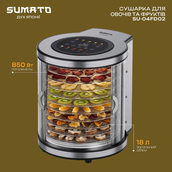 Фото - Сушилка для фруктов и овощей SUMATO SU-04FD02