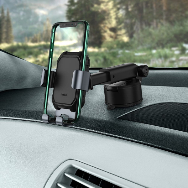 Фото - Тримач для мобільного пристрою Baseus Tank gravity car mount holder with suction base Silver (SUYL-TK0S)