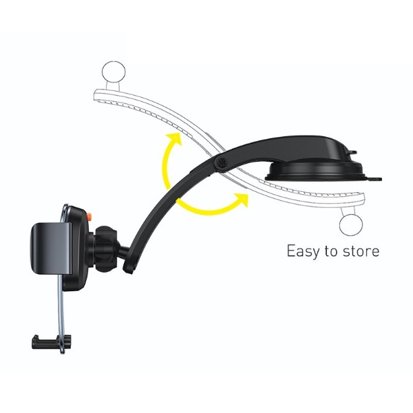 Фото - Автодержатель Baseus Easy Control Clamp Pyste Type + Air Outlet set Black (SUYK000001)