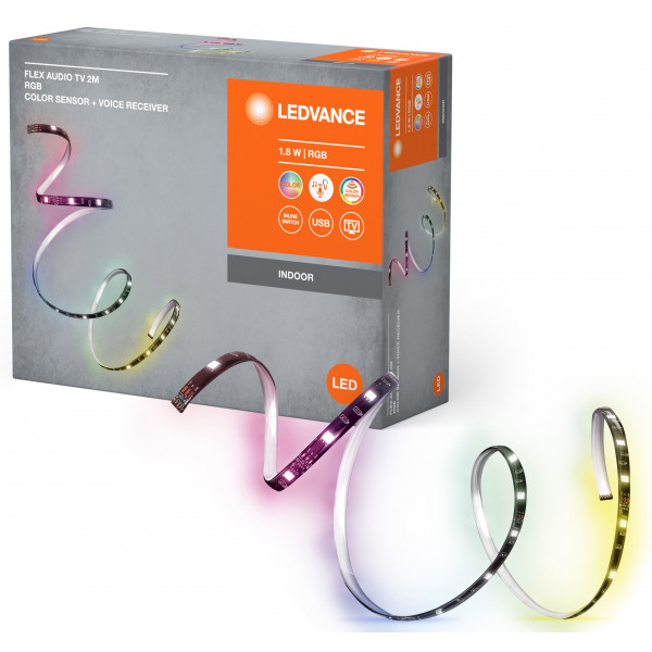 Фото - Світлодіодна стрічка Ledvance FLEX AUDIO TV 1,8W 2M RGB COLORSEN USB (4099854095283)