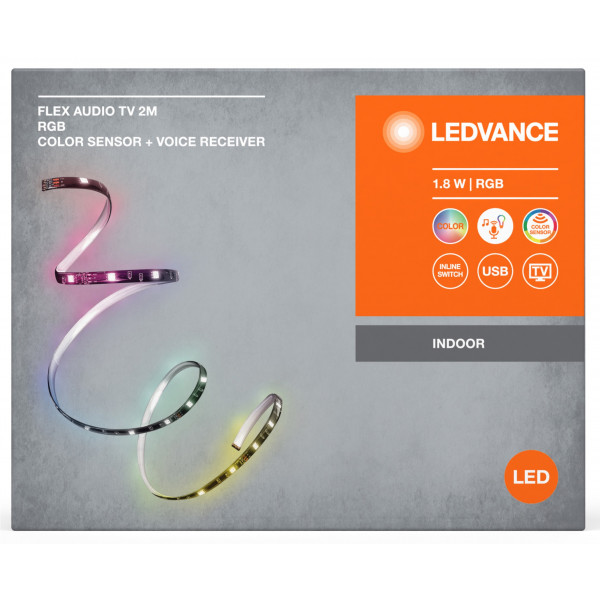 Фото - Світлодіодна стрічка Ledvance FLEX AUDIO TV 1,8W 2M RGB COLORSEN USB (4099854095283)