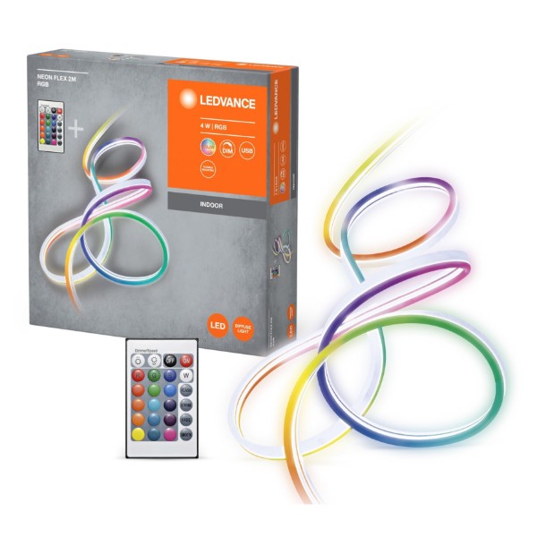 Фото - Светодиодная лента Ledvance NEON FLEX 4W 2M RGB USB RC (4099854095306)