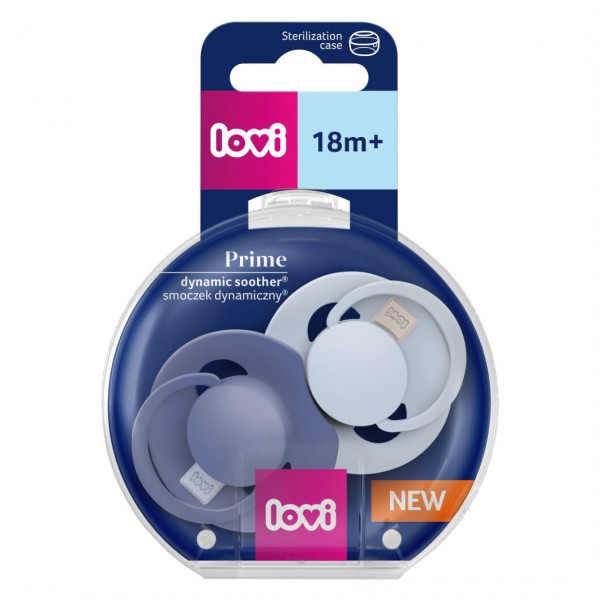 Фото - Симетрична пустушка Lovi Prime 18+ міс 2 шт. Baby Blue/Blue (34/419)