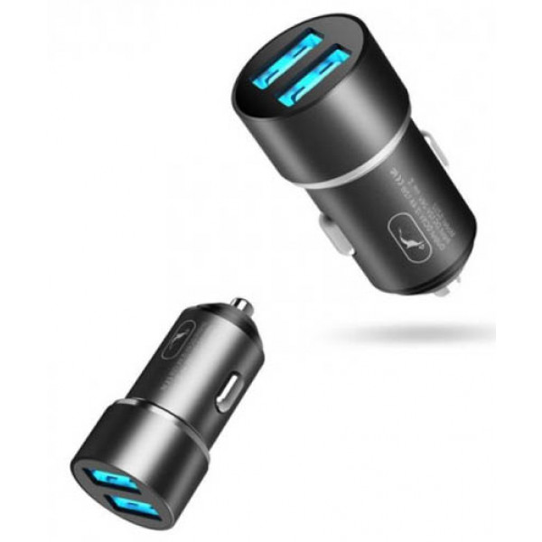 Фото - Автомобільний зарядний пристрій SkyDolphin SZ02L Aluminium (2USB, 2.4A) Black + кабель Lightning (AZP-000071)