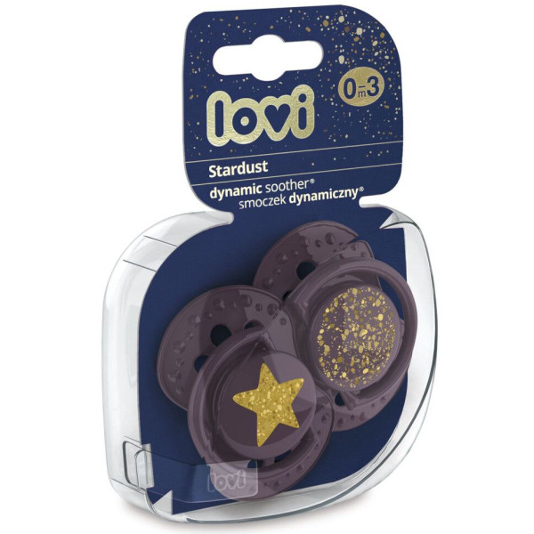 Фото - Симметричная пустышка Lovi 0-3 мес 2 шт. Stardust фиолетовая (22/892_violet)