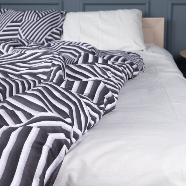 Фото - Комплект постельного белья MirSon King Size 220х240 см 17-0629 Diamond Black White Бязь (2200008464509)