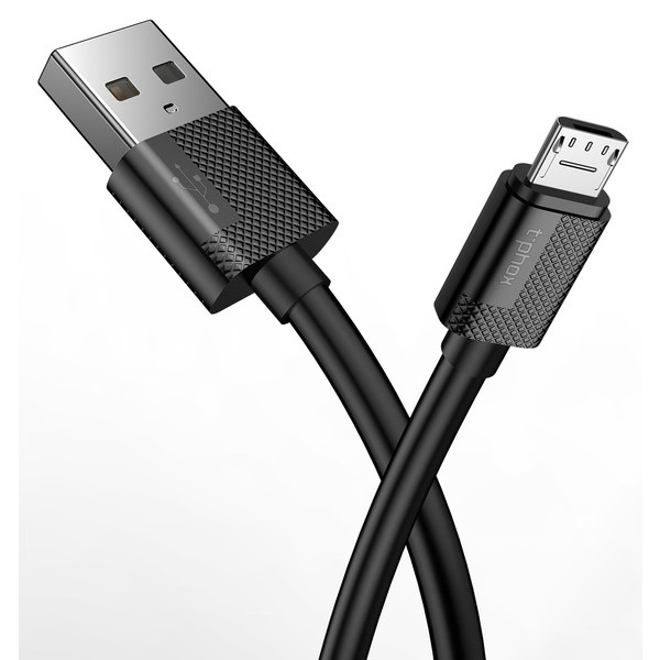 Фото - Кабель синхронізації даних T-phox Nets T-M801 Micro USB - 2m (Black)