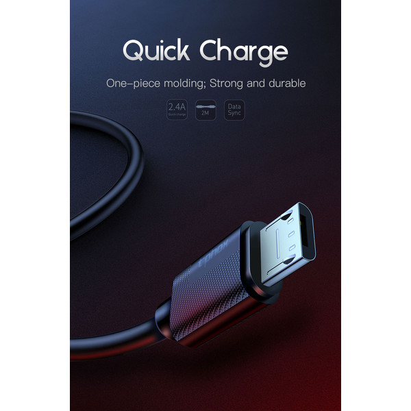 Фото - Кабель синхронізації даних T-phox Nets T-M801 Micro USB - 2m (Black)