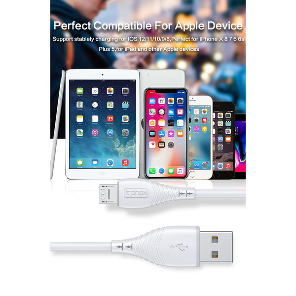 Фото - Кабель синхронізації даних T-phox Nature T-M830 Micro USB 1.2m White