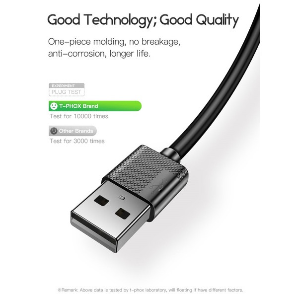 Фото - Кабель синхронізації даних T-phox Nets T-M801 Micro USB - 2m (Black)