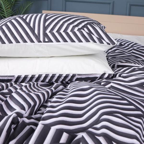 Фото - Комплект постельного белья MirSon King Size 220х240 см 17-0629 Diamond Black White Бязь (2200008464509)
