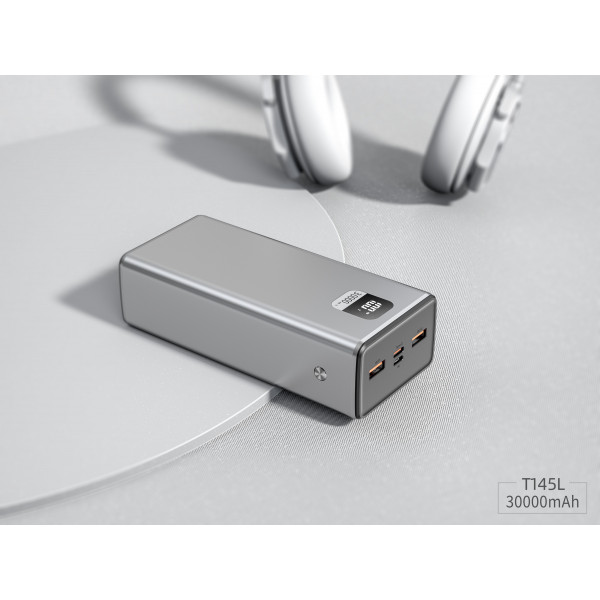Фото - Батарея мобільна Xipin T145 PD20W 30000mAh Gray (T145LF)