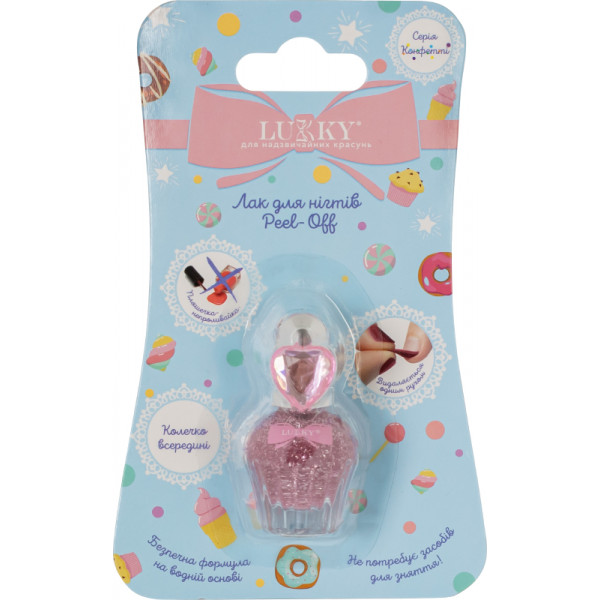 Фото - Лак для ногтей Lukky Конфетти с блестками, цвет сиреневый, с колечком в форме сердца (T23081)