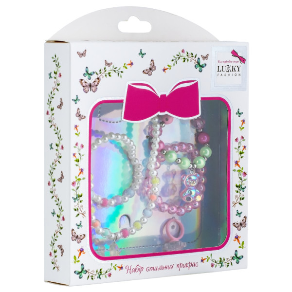 Фото - Дитяча біжутерія Lukky Набір перлинного намиста з підвіскою Jelly Bear, з каблучкою та 3 браслетами, Fashion (T24623)